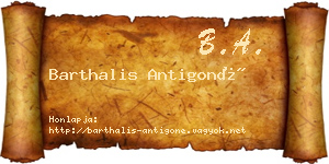 Barthalis Antigoné névjegykártya